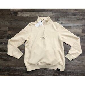 Kenneth Cole New York 1/4 Zip Long Sleeve Sweater Small Beige New $79 Tags